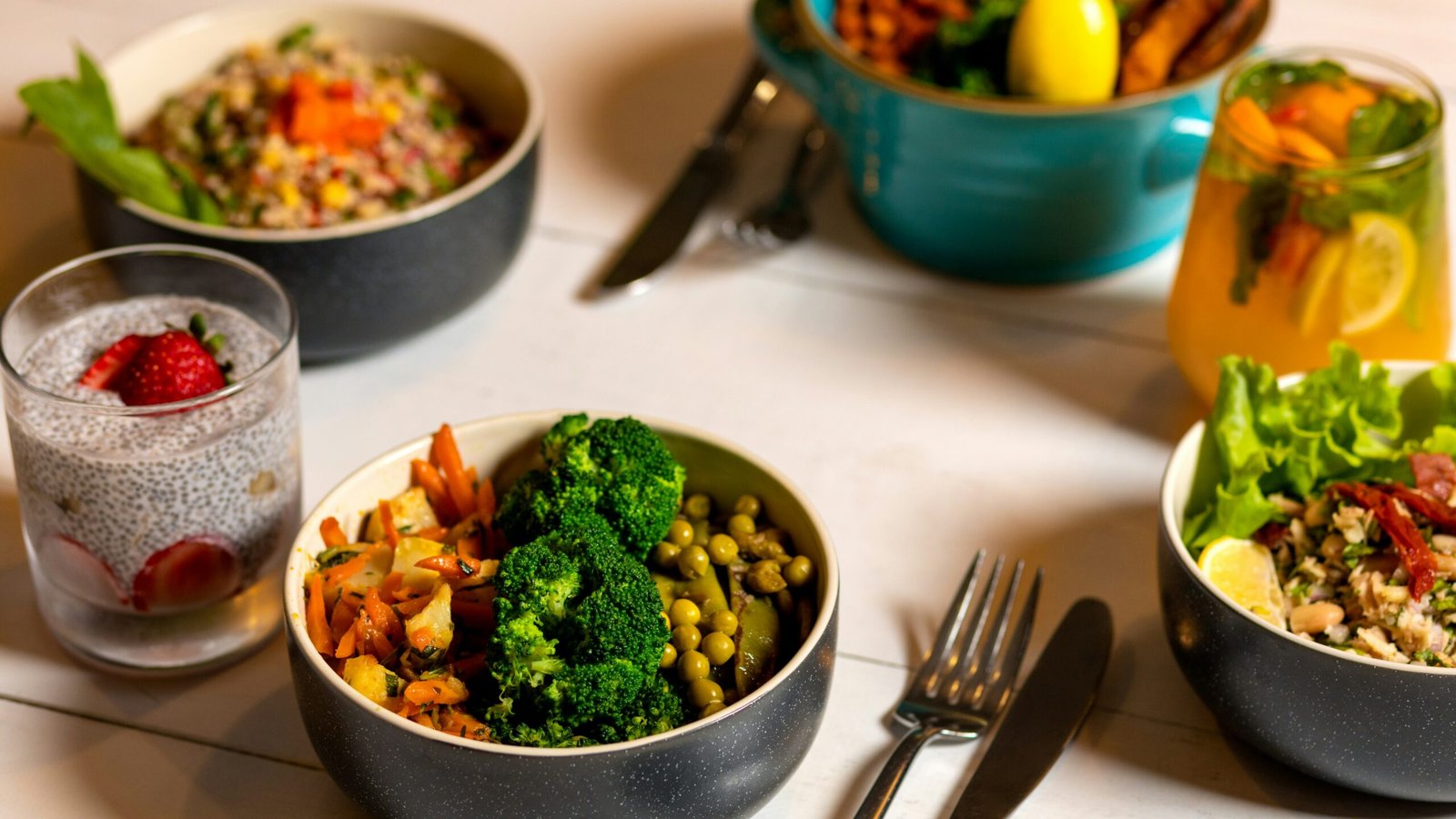 Healthy balanced meal with vegetables and lean protein